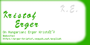 kristof erger business card